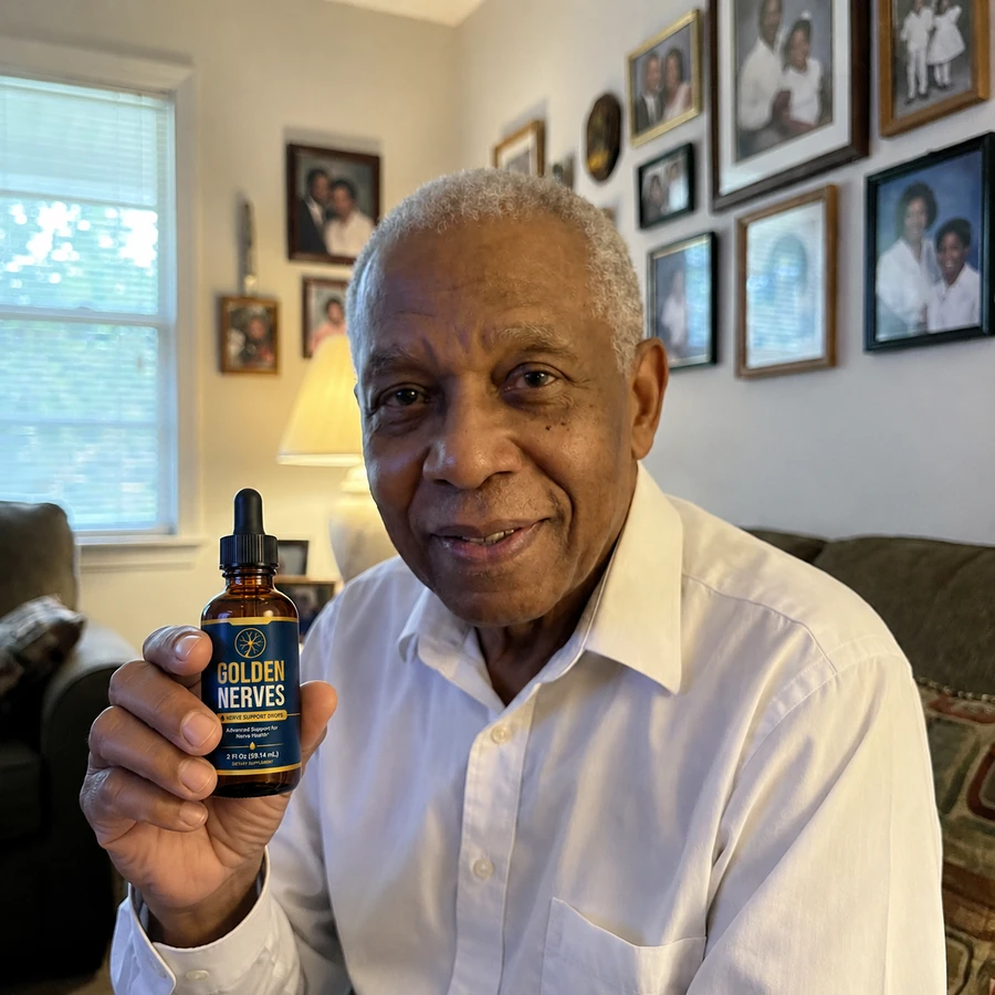 David Thompson holding Golden Nerves